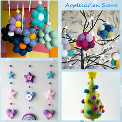 40 шт. шарики из шерстяного фетра 4 цветов&nbsp;DIY-SC0029-40E