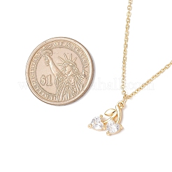 Колье с кулоном из латуни с прозрачным кубическим цирконием NJEW-JN05390-01