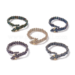 Кольца из стеклянных бусин RJEW-JR00875-02