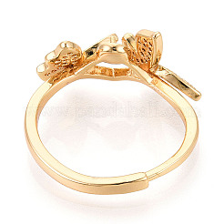 Бабочка латунная микропаве прозрачный кубический цирконий чашка колец закрепки KK-T076-20G