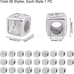 26 Stück 26 Stile 316 chirurgischer Edelstahl europäische Perlen&nbsp;STAS-UN0020-78P