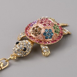 Portachiavi con ciondolo scintillante tartarugato in lega di strass pieno&nbsp;KEYC-WH0029-62G