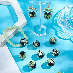 10 шт. бусины-лэмпворк ручной работы с внутренним цветком&nbsp;LAMP-PA0001-02C