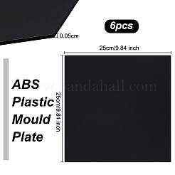 ABSプラスチックシート  DIYクラフト製作用品  正方形  ブラック  250x250x0.5mm&nbsp;KY-WH0045-66C-01