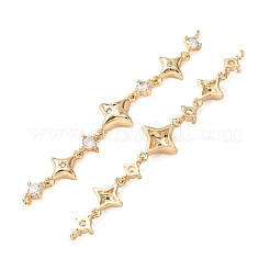 Ciondoli a forma di stella in ottone con pavé di zirconi cubici trasparenti&nbsp;CU-H003-04G