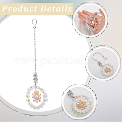 1 шт. цветочное стеклянное подвесное украшение для автомобиля HJEW-SP0001-11B