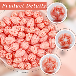 100 шт. 2 вида крашеных синтетических коралловых резных бусин&nbsp;CORA-SP0001-11B