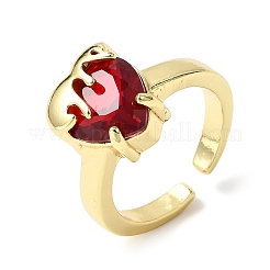 Стеклянные манжеты с открытыми кольцами&nbsp;RJEW-P178-01B-G