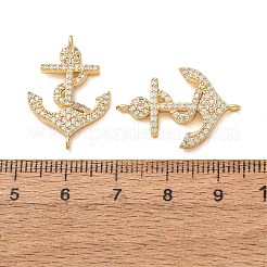 Ciondoli connettore in ottone con micro pavé di zirconi chiari&nbsp;CU-CBA4579-17G