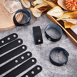 Регулируемый однотонный кожаный браслет на шнурке BJEW-WH0022-48A