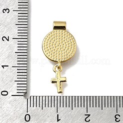 Латунный паве натуральный белый ракушка плоский круглый с крестообразными подвесками KK-C090-40G-06