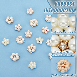 16 шт. 4 стиля кабошонов из сплава в форме цветка JEWB-FG0001-19