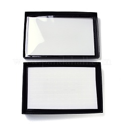 100 слот прямоугольные картонные коробки для колец для ювелирных изделий&nbsp;RDIS-F004-01B