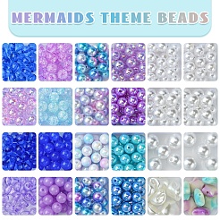 Наборы для изготовления браслетов из круглых бусин из акрила и АБС-пластика с имитацией жемчуга&nbsp;DIY-FS0007-42