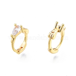 Серьги-капли из прозрачного кубического циркония EJEW-G322-02G