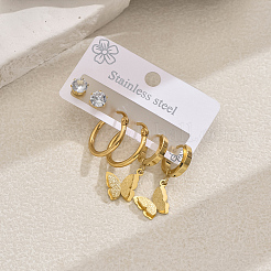 Edelstahl Schmetterling Ohrringe Sets&nbsp;LS-NG9755