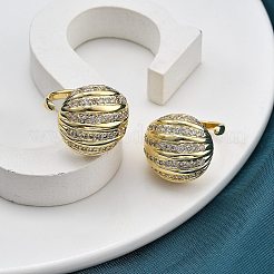 Кольца-манжеты для пальцев с покрытием из латуни с микропаве из прозрачного кубического циркония для женщин&nbsp;RJEW-M028-41G