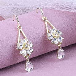 Серьги-подвески из цинкового сплава с кристаллами и стразами FS-WGC114E-01