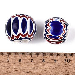 手作りミルフィオーリガラスロンデルビーズ  シェブロンビーズ  ミディアムブルー  18~24x22~27mm  穴：3~12mm&nbsp;LS-LA-N002-21A