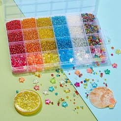 24 вид круглых стеклянных бусин SEED-YW0001-65