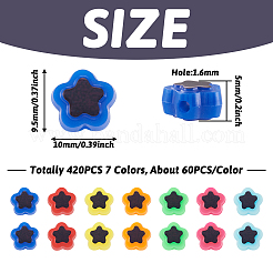 420 pz 7 colori placcatura perline acriliche opache&nbsp;OACR-TA0001-14