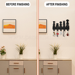 Настенные вешалки из дерева и железа&nbsp;HJEW-WH0055-037