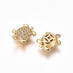 Messing Micro Pave klare Zirkonia Perlen&nbsp;ZIRC-I038-25G