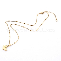 Ожерелья с подвеской в виде бабочки из нержавеющей стали 304 NJEW-JN03351-04