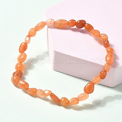 Браслеты из натуральных красных бусин авантюрина для мужчин и женщин BJEW-I320-01B