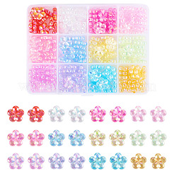 168 шт. 12-х цветные прозрачные акриловые бусины PACR-TA0001-19