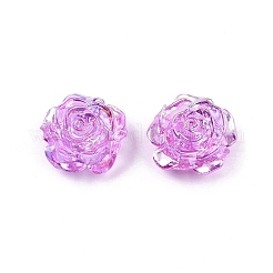 透明な腹筋プラスチック ビーズ  片穴  花  スミレ  15x16x6.5mm  穴：1.2mm&nbsp;KY-G019-01F