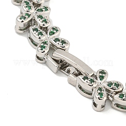 Braccialetti a maglie a farfalla da donna con placcatura in ottone e pavé di zirconi cubici&nbsp;BJEW-B110-05P-04