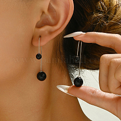 Круглые серьги-подвески из нержавеющей стали ZA6944