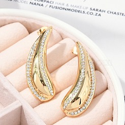 Серьги-гвоздики из нержавеющей стали 304 со стразами EJEW-M070-08G