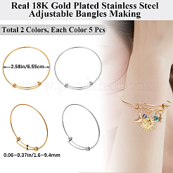 10шт 2 цвета регулируемые браслеты из нержавеющей стали 304 изготовление MAK-BBC0001-17