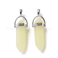 Пулевидные подвески из синтетического светящегося камня&nbsp;LUMI-PW0001-055-C