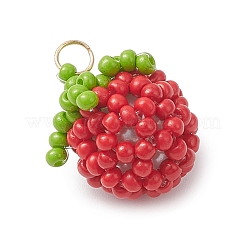 Подвески в виде томатов из стеклянных бусин PALLOY-MZ01081-04