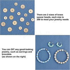 400шт 2 стиля латунные распорные бусины KK-FH0001-97