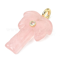 Colgantes tallados de cuarzo rosa natural&nbsp;X-G-C282-04B