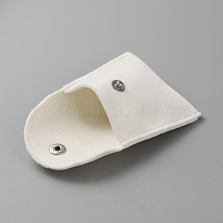 長方形ベルベットのジュエリーバッグ  スナップボタン付きジュエリー収納ポーチ  古いレース  6.5x7.1cm&nbsp;ABAG-WH0048-14