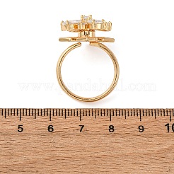 Вращающиеся кольца для пальцев с микропаве из кубического циркония из латуни RJEW-S636-06G