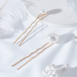 2 шт. 2 стиля цинковый сплав и АБС жемчужная шпилька для волос&nbsp;OHAR-LP0002-14