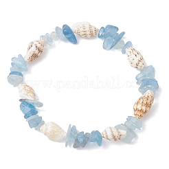 4 шт. эластичные браслеты из натуральных смешанных драгоценных камней и морских ракушек для женщин&nbsp;BJEW-TA00710