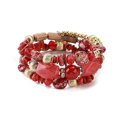 Braccialetto di perline di pietra multicolore fatto a mano in stile bohémien&nbsp;AJEW-Z038-01B