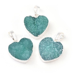 Подвески с гальваническим покрытием из натурального окрашенного кварца&nbsp;G-I251-03S