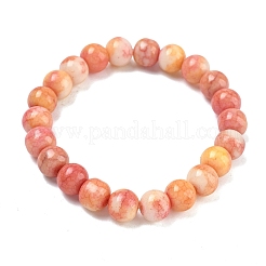 Braccialetti elasticizzati da donna con perline di vetro craquelé opaco da 10 mm&nbsp;BJEW-PH01823-06