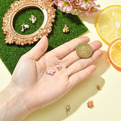 8 pièces 8 styles breloques en alliage d'émail&nbsp;ENAM-CJ0007-39