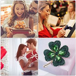 Брошь с клевером из кубического циркония&nbsp;JBR105A