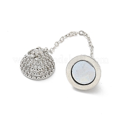 Магнитные застежки из латуни с микропейвом и прозрачным кубическим цирконием KK-Z083-17P