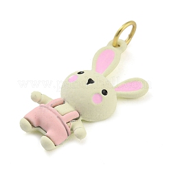 Подвески из латуни с эмалью в виде кролика KK-Q804-18G